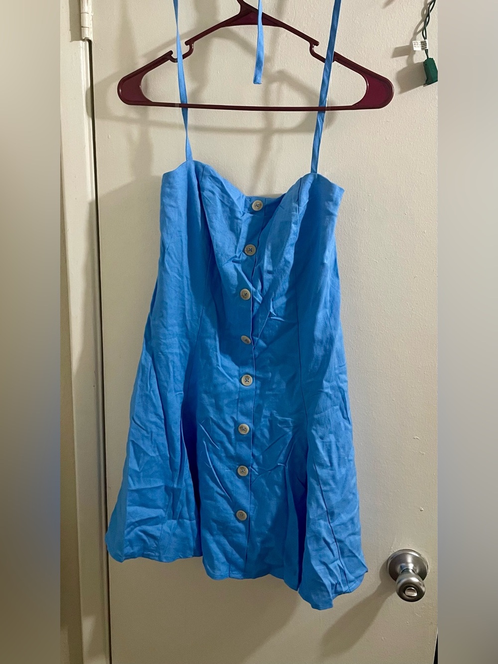 NWT Wild Fable Blue Button Front Halter Sundress Size S